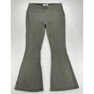 Rock & Roll Denim Jeans Womens 34x32 Green High Rise Pull On Flare Bargain Bell